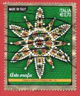 ITALIA REPUBBLICA USATO - 2013 - Arte Orafa - Fibbia A Forma Di Stella - € 0,70 - S. 3396 - 2011-20: Afgestempeld