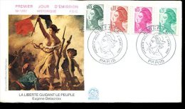 FDC 4/01/82 : LIBERTE De GANDON (13 Valeurs, 4 Enveloppes) - 1982-1990 Liberté De Gandon