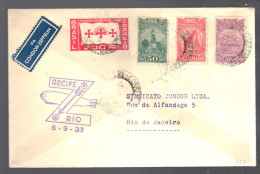 BRESIL 1933 Lettre Recife Pour Rio De Janeiro Via Condor Zeppelin - Airmail (Private Companies)