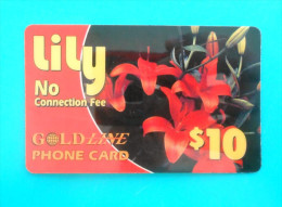 GOLD LINE Phone Card - $10 Lily Flowers Fleurs Flora Flore - Orchid ? ( Canada Prepaid Card ) GSM Remote Prepayee Carte - Kanada