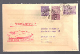 BRESIL 1932 Lettre Rio De Janeiro Pour Berlin Via Condor Zeppelin - Airmail (Private Companies)