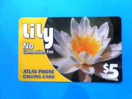 ATLAS PHONE CALLING CARD $5 LILY - Flowers Fleurs Flora White Lotus ( Canada Prepaid Card ) GSM Remote Prepayee Carte - Kanada