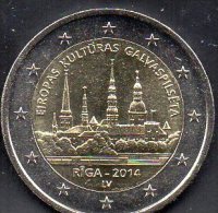 Sondermünze Europa Kultur-Hauptstadt Riga Stadt-Architektur Latvija 2014 Stg.12€ Münze Lettland Mzz.LV 2€ Coin Of,Latvia - Lettland