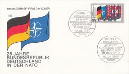 2840- GERMANY'S NATO MEMBERSHIP ANNIVERSARY, COVER FDC, 1980, GERMANY - OTAN