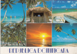2851- DOMINICAN REPUBLIC DIFFERENT VIEWS, BEACH, SAILING, BOATS, SUNSET, POSTCARD - Dominicaine (République)