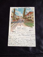 Wörishofen Postkarte Ansichtskarte AK Litho 1905  Waldstrasse Gelaufen - Bad Woerishofen