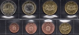 Kultur-Hauptstadt+EURO-Einführung Lettland 2014 Stg 29€ Mit Sonderedition Münze Riga Set 1C-2€ Coins Republik Of Latvija - Latvia