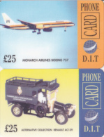 2 Cartes UK D.I.T. Thème Transports, Boeing Et Renault - Autres & Non Classés