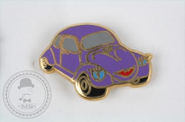 Nice  Volkswagen Beetle, Purple Colour With Eyes For Girls - Pin Badge #PLS - Volkswagen