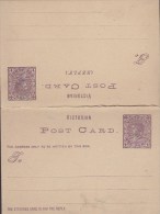 Australia State Victoria Postal Stationery Ganzsache Entier 1 P Queen Victoria Post Card & Reply Card Unused - Lettres & Documents