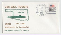 2 Verschiedene Naval Cover USS Will Rogers SSBN 659 - Sous-marins