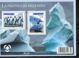 ANDORRE : Protection Des Zones Polaires Et Des Glaciers : Manchots Empereurs, Paysage Polaire - Environnement - - Hojas Bloque