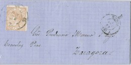 10540. Carta Entera SORIA  1867. Rueda De Carreta  Num 45 - Cartas & Documentos