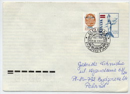 LATVIA 1992 500 K. Postal Stationery Envelope On Ordinary Paper. Used With Commemorative Postmark.  Michel U24 II - Latvia