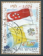 2006 VATICANO USATO SINGAPORE 2,00 EURO - VV2-2 - Gebruikt