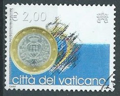 2004 VATICANO USATO MONETA EURO SAN MARINO 2,00 EURO - VV2-2 - Used Stamps