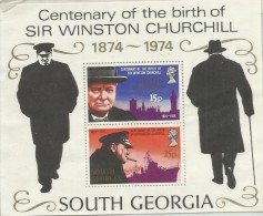 South Georgia 1974 Churchill Souvenir Sheet MNH - Georgia Del Sud