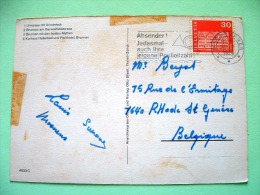 Switzerland 1973 Postcard "Brunnen Mountain Lake Hotel" To Belgium - Houses Gais - Post Horn Cancel - Briefe U. Dokumente