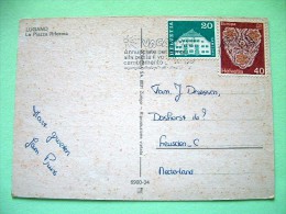 Switzerland 1976 Postcard "Lugano" To Holland - House Samedan - Lace Europa CEPT - Holliday Slogan - Storia Postale