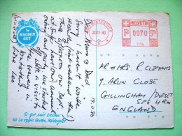 Switzerland 1980 Postcard "Halden Gut" Winterhur To England - Machine Franking - Covers & Documents