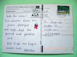 Switzerland 1980 Postcard "art - Perhaps Fishes" To Germany - Brain Slogan Medecine - Covers & Documents