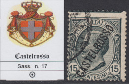 ITALIA - CASTELROSSO - N.17 - USATO - Varietà Soprastampa Spostata - Castelrosso