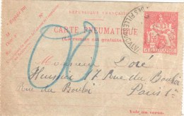 2923 PARIS 103 FILLES DU CALVAIRE Entier Carte Lettre Pneumatique CLPP 1,50 F CHAPLAIN - Pneumatiques