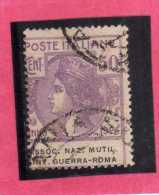 ITALIA REGNO 1924 PARASTATALI ASSOCIAZIONE NAZIONALE MUTILATI INVALIDI GUERRA ROMA CENT. 50 USATO USED - Franquicia