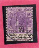 ITALIA REGNO 1924 PARASTATALI ASSOCIAZIONE NAZIONALE MUTILATI INVALIDI GUERRA ROMA CENT. 50 USATO USED - Franquicia