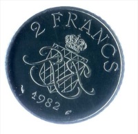 ** 2 FRANCS MONACO 1982 FDC ** - 1960-2001 Nouveaux Francs