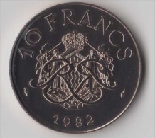 ** 10 FRANCS MONACO 1982 FDC ** - 1960-2001 New Francs