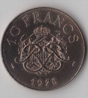 ** 10 FRANCS MONACO 1978 FDC ** - 1960-2001 New Francs