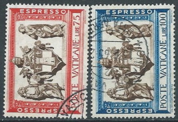 1960 VATICANO USATO EPRESSO MISERICORDIA 2 VALORI - VV4-7 - Priority Mail