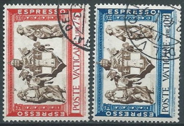 1960 VATICANO USATO EPRESSO MISERICORDIA 2 VALORI - VV4-8 - Priority Mail