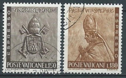 1966 VATICANO USATO EPRESSO LAVORO 2 VALORI - VV4 - Eilsendung (Eilpost)