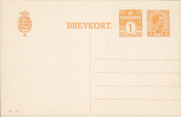 Denmark Postal Stationery Ganzsache Entier 1 Ø Neben 7 Ø Christian X. Brevkort (56-H) - Interi Postali