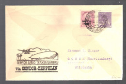 BRESIL 1932 Lettre  Rio De Janeiro Pour Friedrichshafer Allemagne Via Condor Zeppelin - Luftpost (private Gesellschaften)