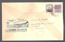 BRESIL 1932 Lettre  Rio De Janeiro Pour Friedrichshafer Allemagne Via Condor Zeppelin - Poste Aérienne (Compagnies Privées)