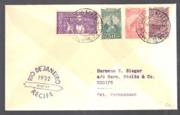 BRESIL 1932 Lettre De Rio De Janeiro Pour Recife Via Zeppelin LZ 127 - Luftpost (private Gesellschaften)