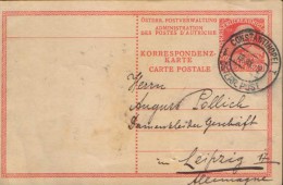 Austria/ Eastern ,Levant -Stationery Postcard Circulated In 1912 From Constantinopole To Leipzig, 20 Para Red - 2/scans - Eastern Austria