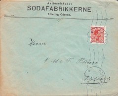 Denmark Aktieselskabet SODAFABRIKKERNE (Soda Factory) Afdeling ODENSE 1919 Cover Brief To ASSENS Arrival (2 Scans) - Covers & Documents
