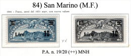 San-Marino-(M.F.)-0084 - 1942 - Sassone: P.A.n.19/20 (++) MNH - Luchtpost