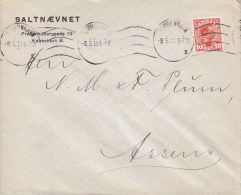 Denmark SALTNÆVNET, KØBENHAVN (B.) 1919 Cover Brief To ASSENS Arrival (2 Scans) - Covers & Documents