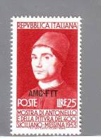 TRIESTE A  1953 ANTONELLO DA MESSINA  CAT.SASS. N°164 FRANC NUOVO  MNH** - Ongebruikt