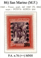 San-Marino-(M.F.)-0086 - 1948 - Sassone: P.A.n.76 (++) MNH - Luchtpost