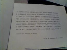 INVITO  MONUMENTI E MUSEI VATICANO  MOSTRA FRA ANGELICO 1955  EM9375 - Cachets Généralité