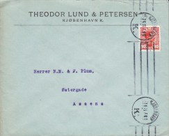 Denmark THEODOR LUND & PETERSEN (Butter Import/Export), KJØBENHAVN (K.) 1919 Cover Brief To ASSENS Arrival (2 Scans) - Storia Postale