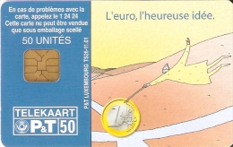 TARJETA DE LUXEMBURGO DE UNA MONEDA DE EURO (MONEDA.-COIN) - Stamps & Coins