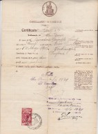 PAPIER TIMBRE ITALIE DE 1929 -CERTIFICAT CASIER JUDICIAIRE - - Unclassified