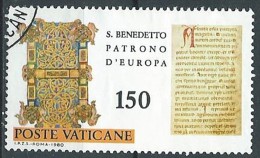 1980 VATICANO USATO S. BENEDETTO 150 LIRE - VV3 - Usati